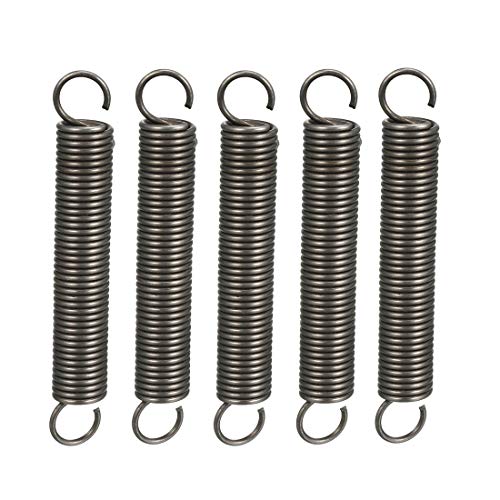 uxcell 5Pcs Extended Tension Spring Wire Dia 0.047", OD 0.39", Free Length 2.76" Spring Steel Small Dual Hook Tension Springs for Production - size: 0.047" × 0.39" × 2.76"