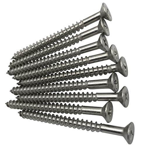 5 x 60mm Screw, Flat Head, Phillips Drive, Self Drilling, 304 Stainless Steel Drywall Wood Screws 50Pcs - size: 5 x 60mm