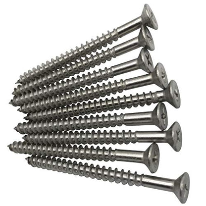 5 x 60mm Screw, Flat Head, Phillips Drive, Self Drilling, 304 Stainless Steel Drywall Wood Screws 50Pcs - size: 5 x 60mm