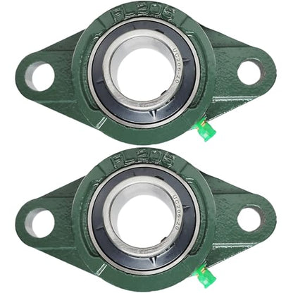 2 Pack UCFL206-20 Pillow Block Bearing – Flange 2 Bolt Mounted Pillow Block Bearings – Bearing Steel Bearings with 1-1/4" Bore - Self-aligning Bearings with Solid Cast Iron Base - style: UCFL206-20