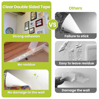 Double Sided Tape Heavy Duty, Removable Nano Adhesive Tape, 1" x 16.5FT - size: 1in x 16.5ft