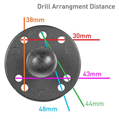 iBOLT Round Metal AMPS Adapter Plate 25mm / 1" - color: 25mm Round Metal