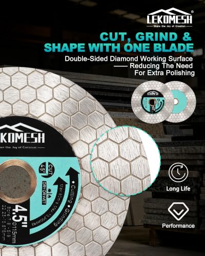 5 Inch/125MM Diamond Cutting Disc - Tile Saw Blade Cutting Wheel Double-Sided Diamond Discs for Cutting Grinding Porcelain Ceramic Tile Marble Granite,5/8"-11 Thread - size: 1 pc - 5 inch (125mm) - 5/8"-11 Thread