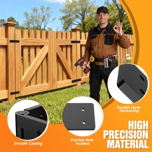 Heavy Duty Hinges 270 Degree Gate Hinge for Outdoor Doors Black 4PCS - size: Black-4pcs