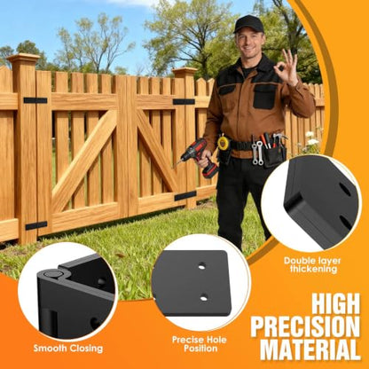 Heavy Duty Hinges 270 Degree Gate Hinge for Outdoor Doors Black 4PCS - size: Black-4pcs