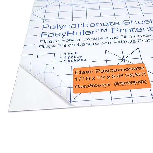 Polycarbonate Sheet 12 x 24 x 1/16" Clear Plastic, Plexiglass Replacement