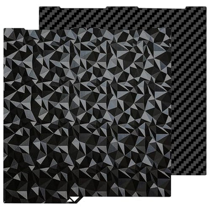 256x268mm PET PEO Double Side Build Plate for Anycubic Kobra 3 V2/Kobra 3/Combo/ACE Pro, Smooth Diamond PEO+Carbon Fiber PET Spring Steel Sheet Plate for Anycubic 3D Printer - size: 256x268mm