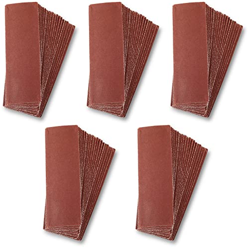 SPEEDWOX 100 PCS Micro Sander 3.5 x 1.2 Inch Mini Sander for Small Projects Micro Detail Hand Sander Grit 600 Detail Sanding Refill Hook & Loop Aluminum Oxide Sandpaper for Wood Furniture - style: 600 Grit