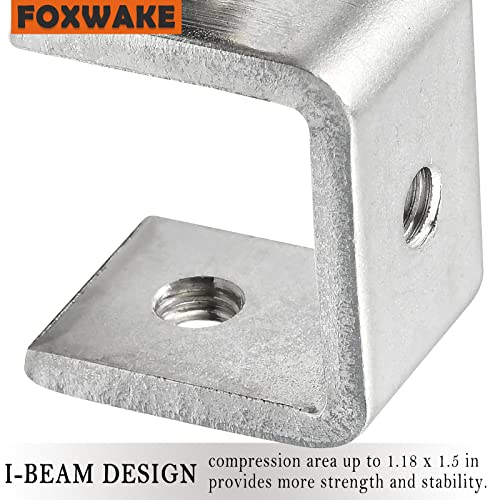Stainless Steel C Clamps Small 1 1/2 Inch for Mounting, Heavy Duty U Clamps for Metal Working, Mini Desk Clamp with Stable Wide Jaw Opening & Protective Pads/I-Beam Design (2pcs) - color: 1 6/8 In-2pcs-45mm
