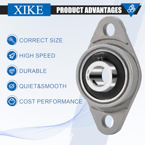 XIKE 4 Pcs KFL08 Mounted Pillow Block Bearings Bore 8mm/0.31inch. - size: KFL08 Bore 8 mm
