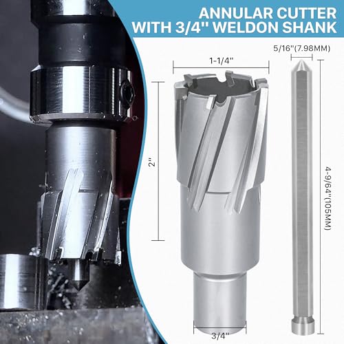 KEENTECH Carbide-Tipped Annular Cutter 1-1/4" Diameter x 2" Depth - size: 1-1/4" Dia * 2" Depth
