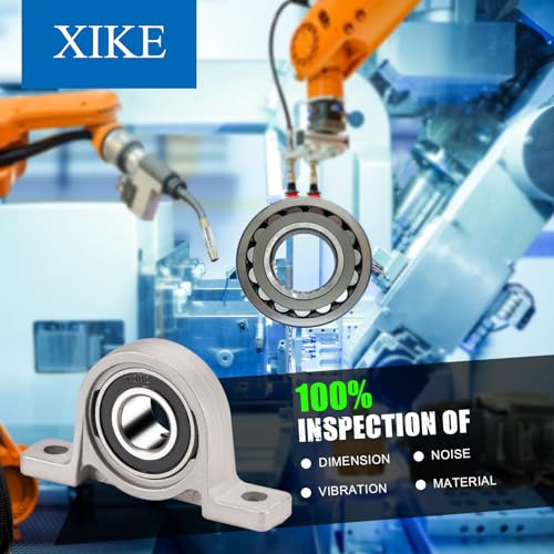 XIKE 4 Pcs KP002 Mounted Pillow Block Bearings Bore 15mm/0.59inch. - size: KP002 Bore 15 mm