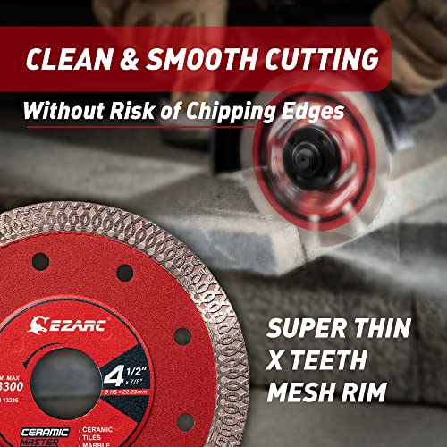 EZARC 4-1/2" Super Thin Diamond Tile Blade, 7/8"-20mm-5/8 Arbor, 2-Pack - size: 4.5 Inch