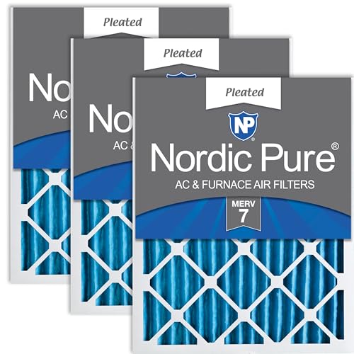 Nordic Pure 16x24x2 (15 1/2 x 23 1/2 x 1 3/4) Pleated MERV 7 Air Filters 3 Pack - style: MERV 7