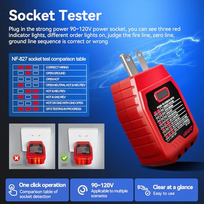 NOYAFA Circuit Breaker Finder with 3 Accessories &GFCI Outlet Tester