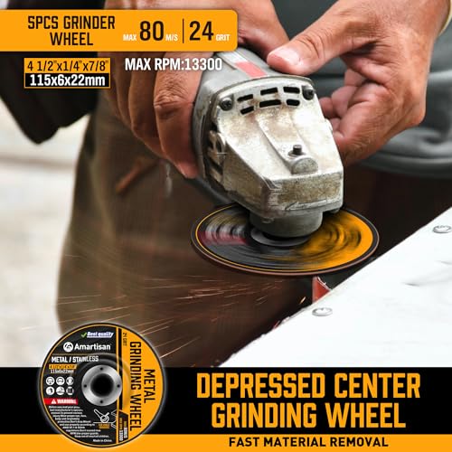 AMARTISAN 30-Pack Angle Grinder Wheels & Flap Discs 4-1/2" Inches - 20 Pack 4.5"x1/4"x7/8" Cut off Wheels, 5 Pack 4.5"x7/8" 80 Grit Flap Discs, 5 Pack 4.5"x3/64"x7/8" Grinding Wheels ﻿