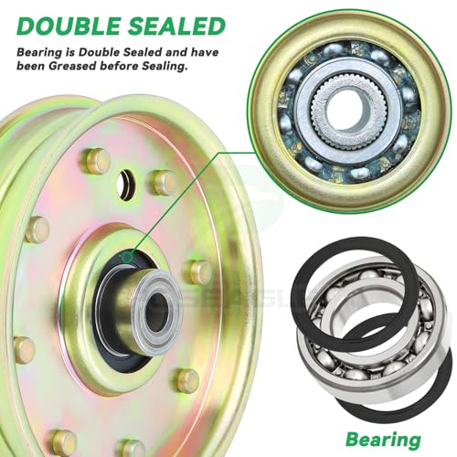 2 Pack 756-1229 Idler Pulley for Cub Cadet 50 Inch RZT 50 Mowers - size: 2x756-1229