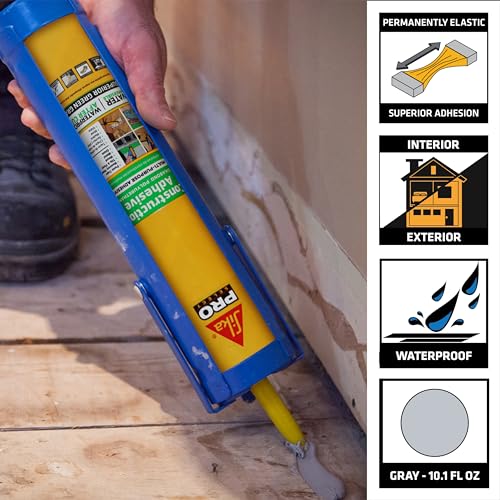SikaBond Construction Adhesive, Gray, Advanced Polyurethane for Outdoor. Water immersible & Waterproof, 10 fl.oz - size: 10.1 Fl Oz (Pack of 1)