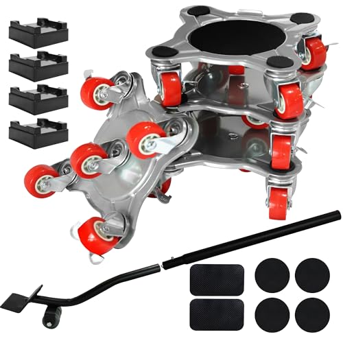 【Upgrade Large】Furniture Dolly & Furniture Rollers Mover with 5 Wheels, Carbon Steel Panel Furniture Lifter Set Up to 2200LBs, for 360° Rotation Shifting Moving Heavy Duty Refrigerator, Sofa, Cabinet - size: Extra Large