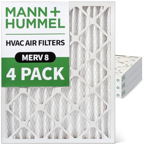 MANN+HUMMEL 15x20x2 MERV 8 Pleated 2" AC Furnace Air Filter. 4 Pack - style: 15 x 20 x 2