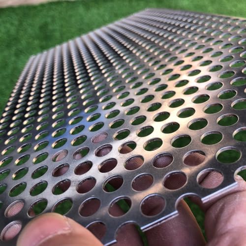 Aluminum Perforated Metal Sheets 16 Gauge 15.7 inch by 7.8 inch Expanded Metal Mesh Opening 1/3" 0.32 inch (About 8 mm) Perforated Steel Sheet Aluminum Mesh Screen Decorative Metal Mesh - size: 15.7" X 7.8"