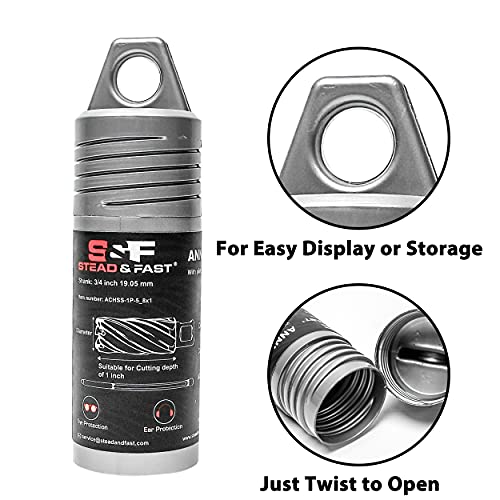 S&F STEAD & FAST Annular Cutter with Pilot Pin, 5/8" x 1", Mag Drill Bit - size: 5/8" x 1"