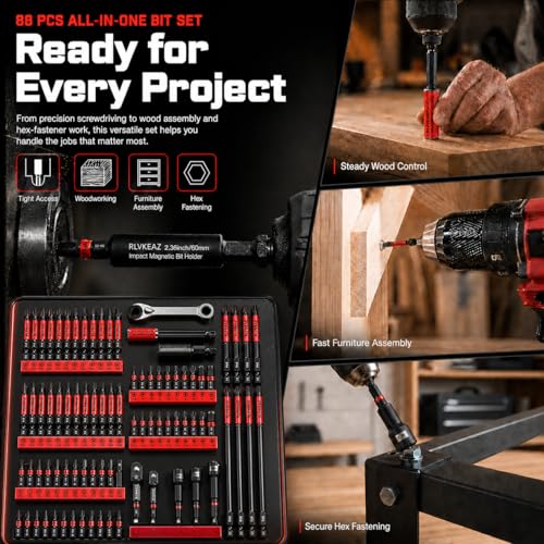 88-Piece Impact Driver Bit Set, S2 Magnetic Screwdriver Bit Set - style: 88-Piece Magnetic Screwdriver Bit Set