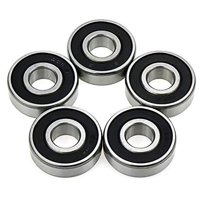 6201RS Ball Bearing Double Sealed Deep Groove Bearing 12 x 32 x 10mm -5pcs - size: 12 x 32 x 10mm