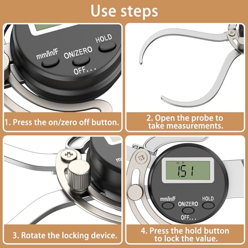 HDLNKAK Digital Outside Caliper Gage, Favor 0-6” - color: Black