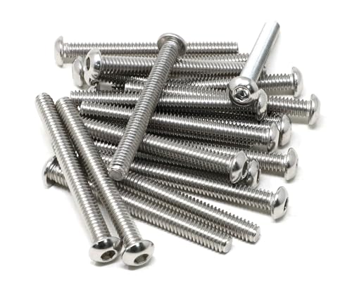iexcell 20 Pcs 1/4-20 x 2-1/2" Stainless Steel 304 Hex Socket Button Head Cap Screws Bolts Kit - size: 1/4-20 x 2-1/2"