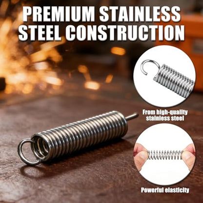 9600 Extension Springs Stainless Steel, 1/4" x 1-1/2" Hook Ends, 12-Pack