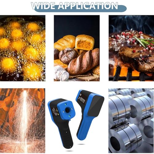 Non-Contact Infrared Thermometer Bluetooth, -50°F to 2912°F (-50°C to 1600°C) High Accuracy Laser Temperature Gun with Button for Cooking, HVAC, Industrial, Home and Automotive (Not for Human)