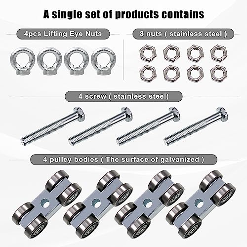 CNQLIS 4 Wheel Trolley Assembly Roller Trolley - style: Comes with ring eye nut
