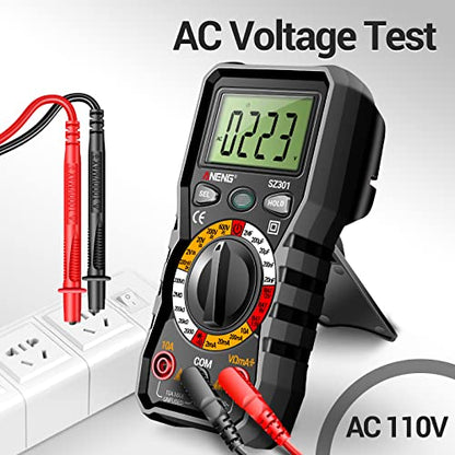 ANENG Digital Multimeter with Case,DC AC Voltmeter,Ohm Volt Amp Meter - color: Black
