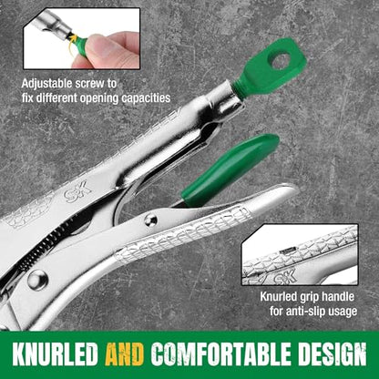 SK 9.5" Long Nose Locking Pliers, Vice Grips, Premium CR-V Steel - size: 9.5" Single