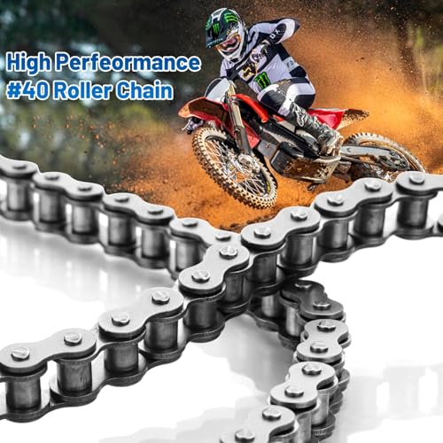 40 Roller Chain with Breaker 10 Feet 240 Links, 40 Chain with 5 Connecting Links - size: 10 Feet, style: 40 Chain-breaker-5 Links