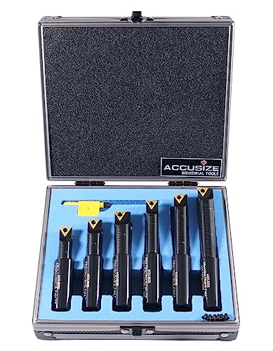 Accusize Industrial Tools Round Shank Indexable Boring Bar, 5/8 in - size: 5/8", style: TCMT21.5 & TCMT22 Inserts