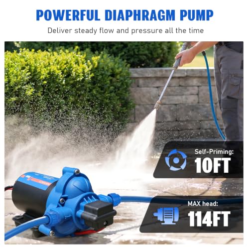 12V Sprayer Pump, 3.5GPM Chemical Resistant Diaphragm Pump - size: 3.5GPM-10AMPS