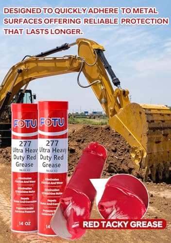 FOTU 277 Ultra Heavy‑Duty Red Grease Tube,10‑Pack 14oz Wheel Bearing Grease - size: 10-Pack