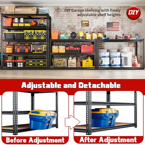 ROOMFAVE 40" W Garage Shelving 2300LBS Storage Shelves,5 Tier - size: 72.2" H x 40" W x 20" D