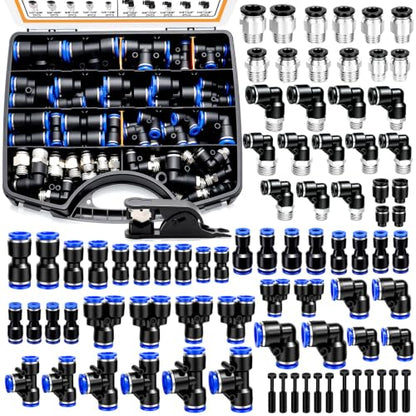 mankk 81PCS Quick Connect Air Hose Fittings Kit 1/8,1/4,3/8,1/2 inch - color: 81PCS