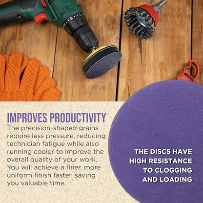 Dura-Gold Premium 180 Grit 3" Purple Film Ceramic Sanding Discs, Box of 30 - style: 180 Grit