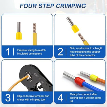 Wire Ferrules Crimping Tool Kit, 1800PCS&Ferrule Crimper Plier for AWG 23-7