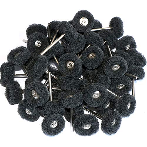 50pcs Abrasive Buffing Polishing Wheel Set for Rotary Tool with 3mm Shaft,Mini scouring pad Brush Polishing kit, Removal of Rust,Deburring on Metal Surface (grit 400 Black 50pcs) - color: grit 400 black 50pcs