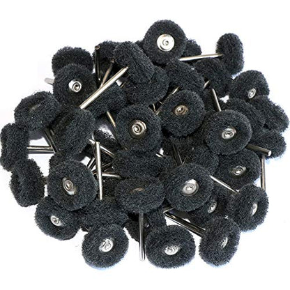 50pcs Abrasive Buffing Polishing Wheel Set for Rotary Tool with 3mm Shaft,Mini scouring pad Brush Polishing kit, Removal of Rust,Deburring on Metal Surface (grit 400 Black 50pcs) - color: grit 400 black 50pcs