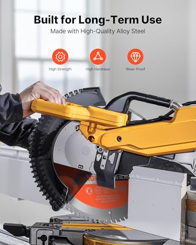 VEVOR Circular Saw Blade, 10 inch Diameter, 80 Sharp Alloy Teeth, 5/8 inch Arbor, Fine Finish, Aluminum Cutting Blade for Circular Saw, with Noise-Reducing Heat Vents, for Cutting Steel and Metal - size: 10" & 80T