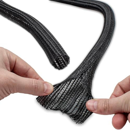 Electriduct 2" Hook Self Closing Wrap Around Sleeve - 25 Feet - Black - color: Black, size: 2 Inch