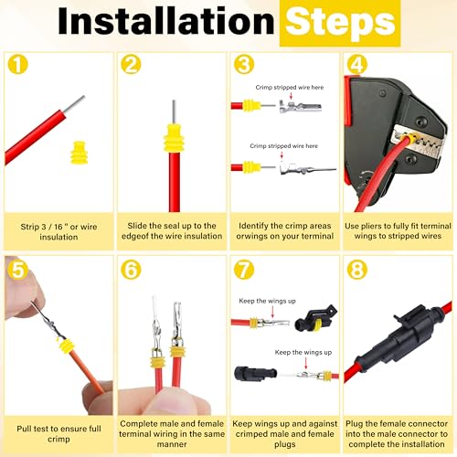 352PCS 1/2/3/4 Pin Connector Kit, Automotive Electrical Connector Terminals