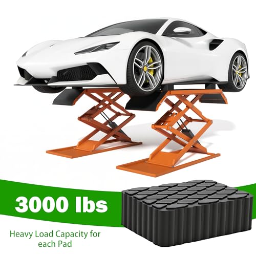 4pcs Solid Rubber Auto Lift Pads, 6-1/3" x 4-3/4" x 2"