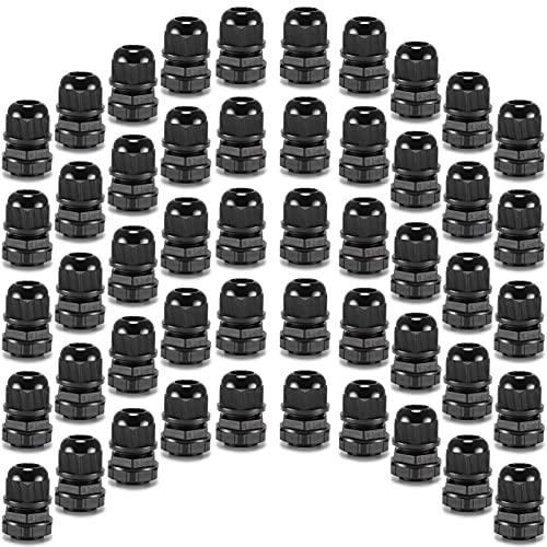 QILIPSU 50pcs 1/2" NPT Cable Gland Waterproof IP68 Nylon Cable Pass Through Cord Grip Connector Strain Relief Wire Grommet - size: 1/2" NPT 50pcs